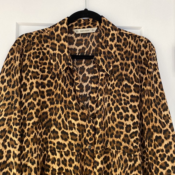 Zara Cheetah Print Tunic Length Shirt - Picture 3 of 9